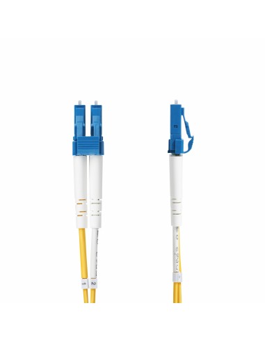 Cable de Fibra Óptica Dúplex LC a LC (UPC) OS2 Monomodo de 2m - 9/125µm - 10G - Resistente a Dobleces - Low Insertion Loss - Ca